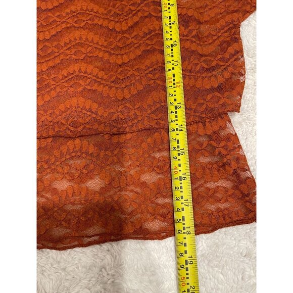 Zara Women's Long Sleeve Lace Top Medium Tiered Pullover Boho Hippie Sheer - Picture 5 of 6